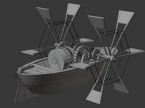 LEONARDO DA VINCI PADDLE BOAT 3D Model