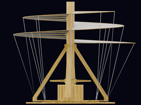 ЛЕОНАРДО ДА ВИНЧИ - ВОЗДУШНЫЙ ВИНТ 3D Модель