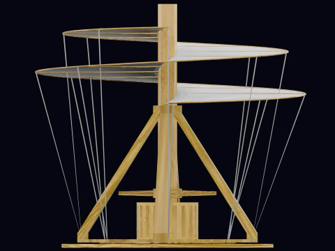 ЛЕОНАРДО ДА ВИНЧИ - ВОЗДУШНЫЙ ВИНТ 3D Модель