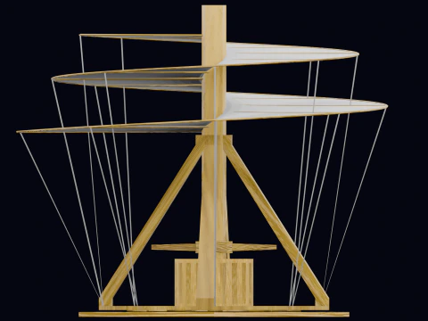 ЛЕОНАРДО ДА ВИНЧИ - ВОЗДУШНЫЙ ВИНТ 3D Модель