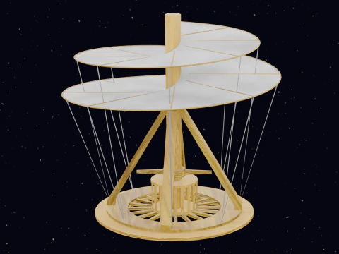 ЛЕОНАРДО ДА ВИНЧИ - ВОЗДУШНЫЙ ВИНТ 3D Модель