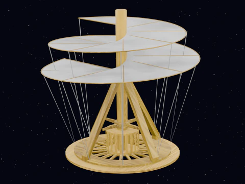 ЛЕОНАРДО ДА ВИНЧИ - ВОЗДУШНЫЙ ВИНТ 3D Модель