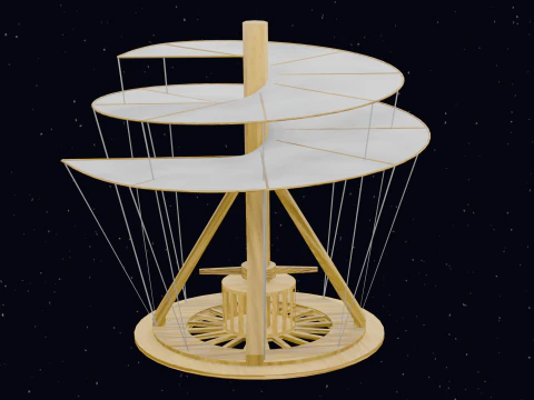 ЛЕОНАРДО ДА ВИНЧИ - ВОЗДУШНЫЙ ВИНТ 3D Модель