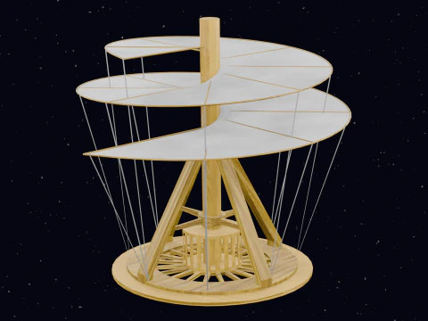 ЛЕОНАРДО ДА ВИНЧИ - ВОЗДУШНЫЙ ВИНТ 3D Модель