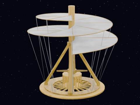 LEONARDO DA VINCI - AIR SCREW Modèle 3D