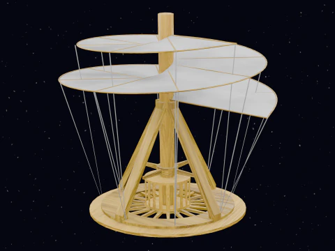 ЛЕОНАРДО ДА ВИНЧИ - ВОЗДУШНЫЙ ВИНТ 3D Модель