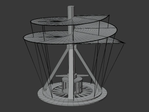 ЛЕОНАРДО ДА ВИНЧИ - ВОЗДУШНЫЙ ВИНТ 3D Модель