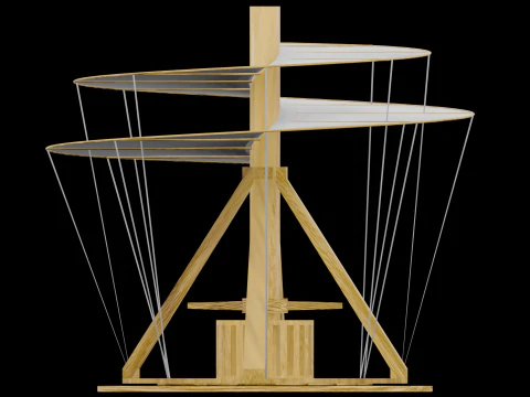 ЛЕОНАРДО ДА ВИНЧИ - ВОЗДУШНЫЙ ВИНТ 3D Модель