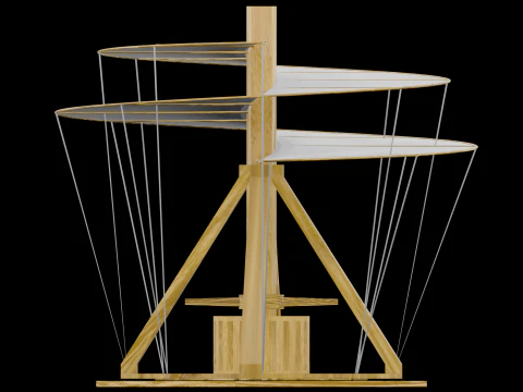 ЛЕОНАРДО ДА ВИНЧИ - ВОЗДУШНЫЙ ВИНТ 3D Модель