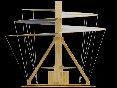 ЛЕОНАРДО ДА ВИНЧИ - ВОЗДУШНЫЙ ВИНТ 3D Модель