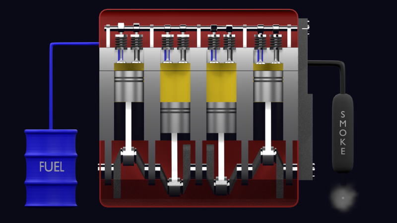 4 STROKE ENGINE 3Dモデル .c4d .max .obj .3ds .fbx .stl .blend 