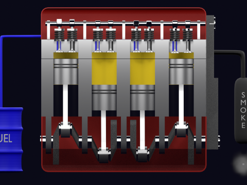 4 STROKE ENGINE 3D Model