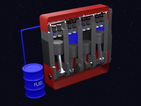 4 STROKE ENGINE 3Dモデル
