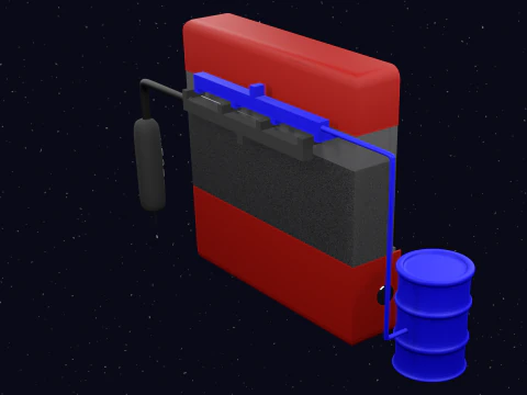 MOTOR DE 4 CURSOS Modelo 3D