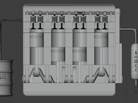 4 STROKE ENGINE 3Dモデル
