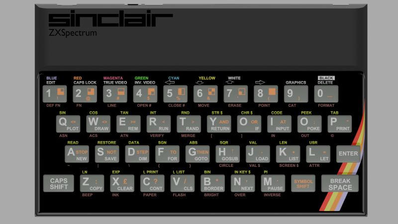SINCLAIR ZX SPECTRUM 1982 3D 模型 .c4d .max .obj .3ds .fbx .stl .blend 