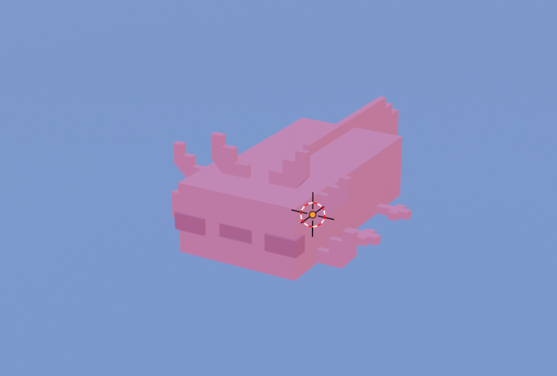 Minecraft aksolotl 3D Model .c4d .max .obj .3ds .fbx .stl .blend 