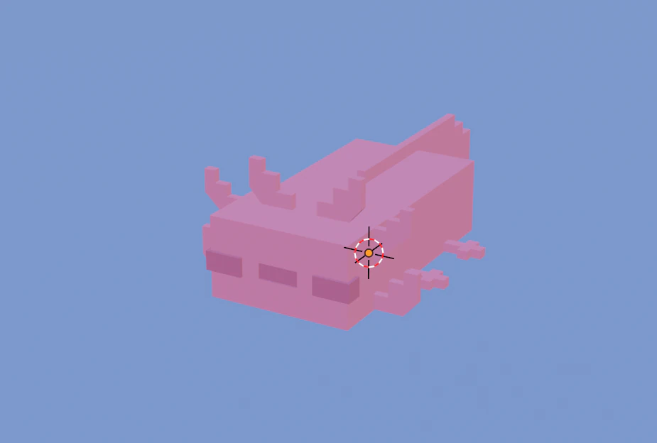 Minecraft aksolotl 3D Model .c4d .max .obj .3ds .fbx .stl .blend 