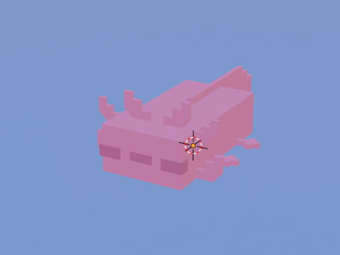 Minecraft aksolotl Modello 3D