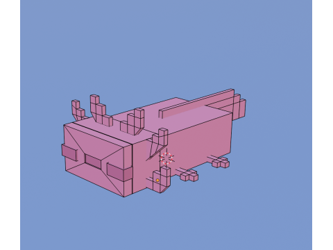 Minecraft aksolotl 3D Model