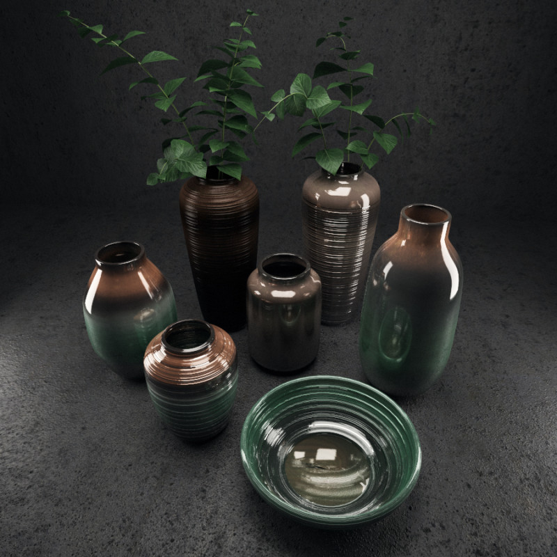 Vasese decor set Modèle 3D .c4d .max .obj .3ds .fbx .stl .blend 