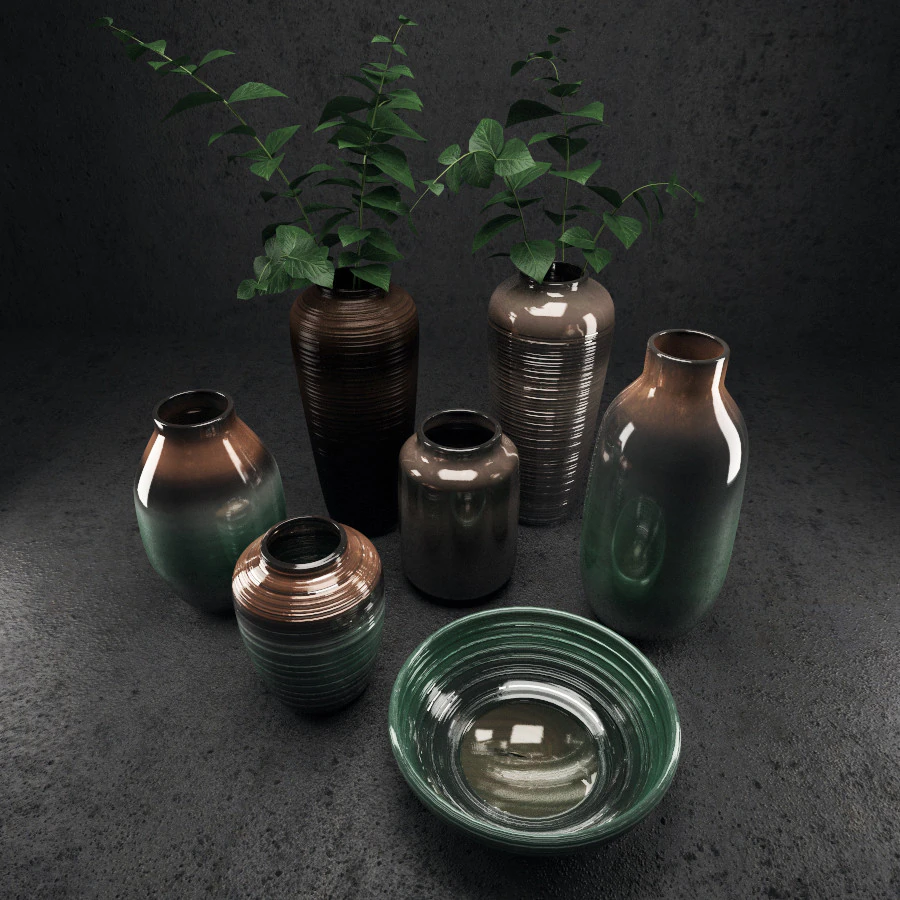 Vasese decor set 3D Model .c4d .max .obj .3ds .fbx .stl .blend 