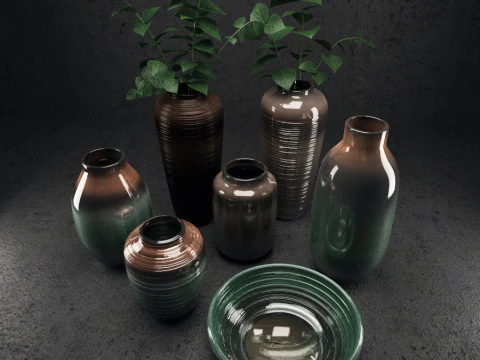 Vaas decorset 3D Model