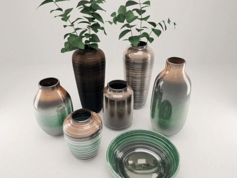 Vasese decor set 3D Model