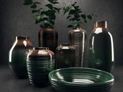 Vasese decor set 3D Model