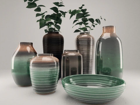 Vasese decor set 3D Model