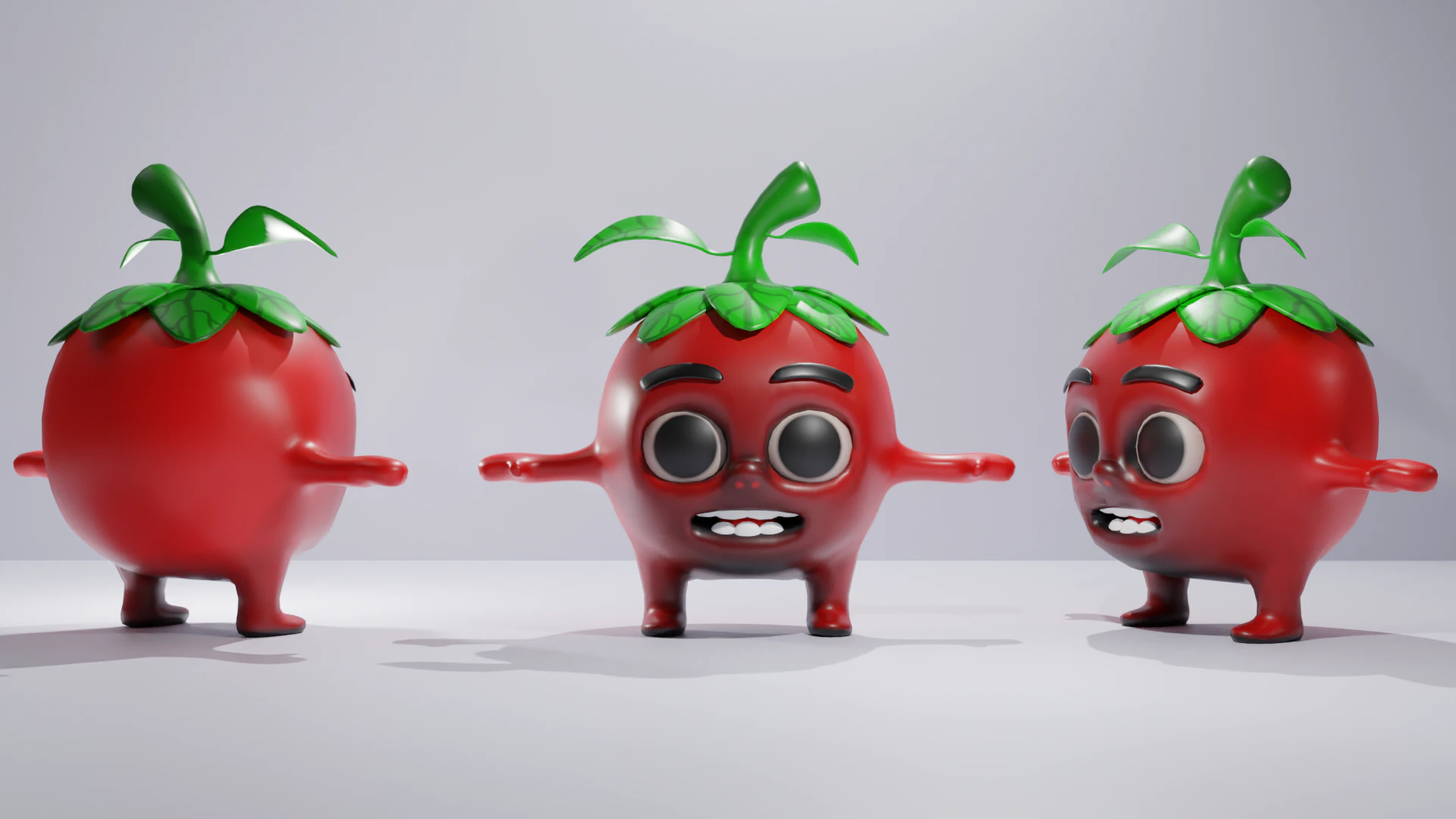 Tomate de desenho animado Modelo 3D .c4d .max .obj .3ds .fbx .stl .blend 