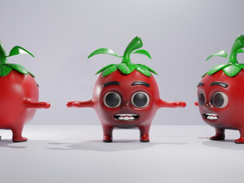 Cartoon Tomato 3D Model