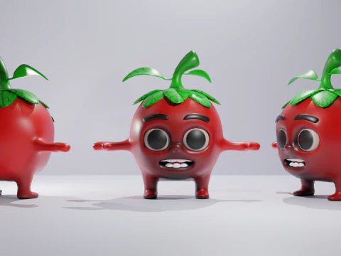 कार्टून टमाटर 3D मॉडल