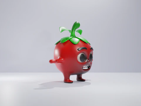 Tomate de desenho animado Modelo 3D