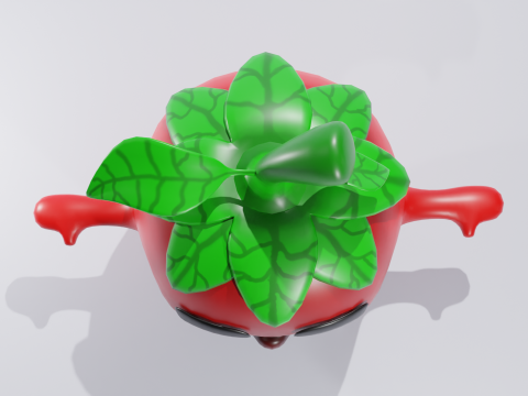 Cartoon Tomato 3D Модель