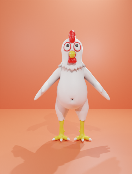 Cartoon Chicken Model 3D .c4d .max .obj .3ds .fbx .stl .blend 
