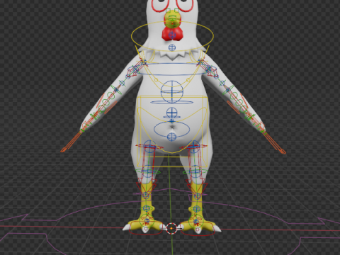 Cartoon Chicken Model 3D