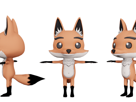 Cartoon Fox Modelo 3D