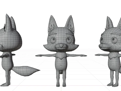 Cartoon Fox 3D Model