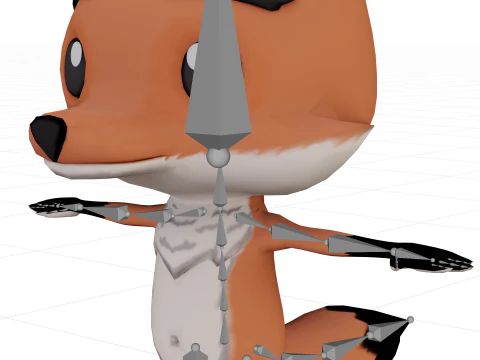 Cartoon Fox 3D Model
