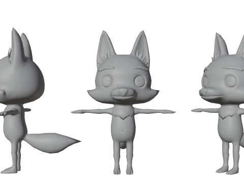 Cartoon Fox 3D Model