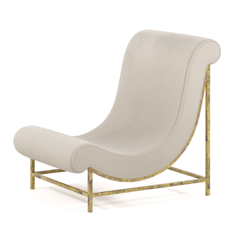 THIBIER LOUNGE CHAIR DISTRESSED GOLD LEAF 3D Модель .c4d .max .obj .3ds .fbx .stl .blend 