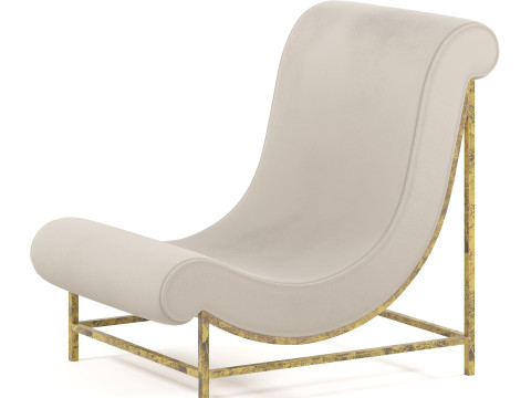 THIBIER LOUNGE CHAIR DISTRESSED GOLD LEAF 3D Model