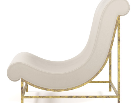THIBIER LOUNGE CHAIR DISTRESSED GOLD LEAF 3D Модель