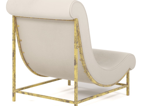 THIBIER LOUNGE CHAIR DISTRESSED GOLD LEAF 3D Модель