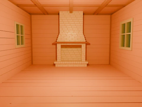 Cartoon forest cabin 3D Model