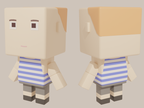 Cubic Cartoon Characters Modello 3D