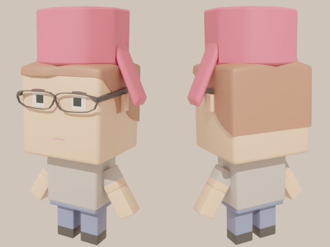 Cubic Cartoon Characters Modello 3D