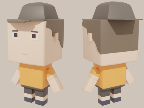 Cubic Cartoon Characters Modello 3D
