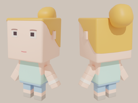 Cubic Cartoon Characters Modello 3D